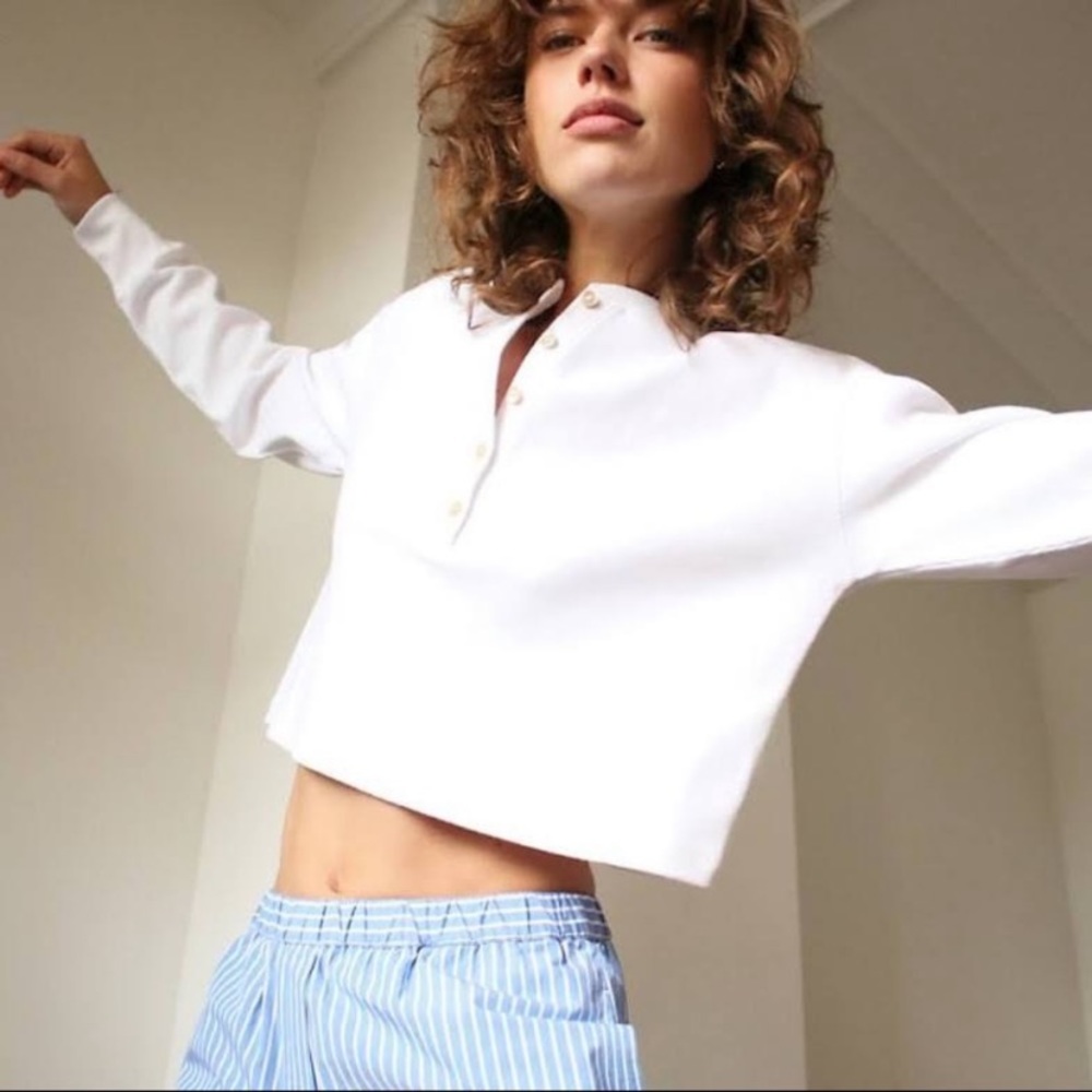 Wilfred Free cropped Henley size L